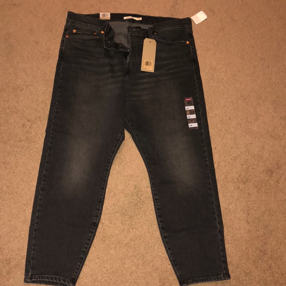 Distressed button fly pants